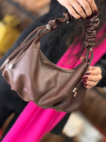 کیف زنانه دسته چروک لواشکی دهنه باریک